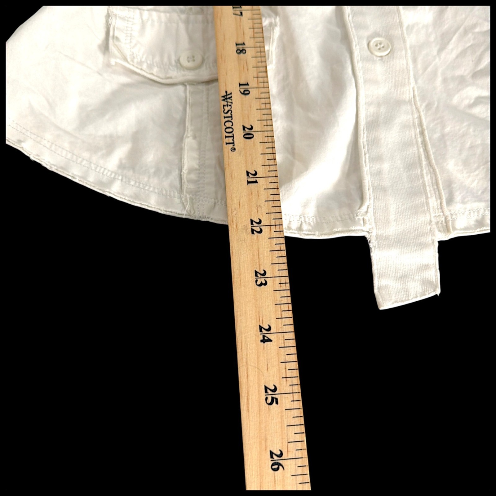 Object Collectors Item Top Womens M White Shirt Distressed Scandinavian Y2K