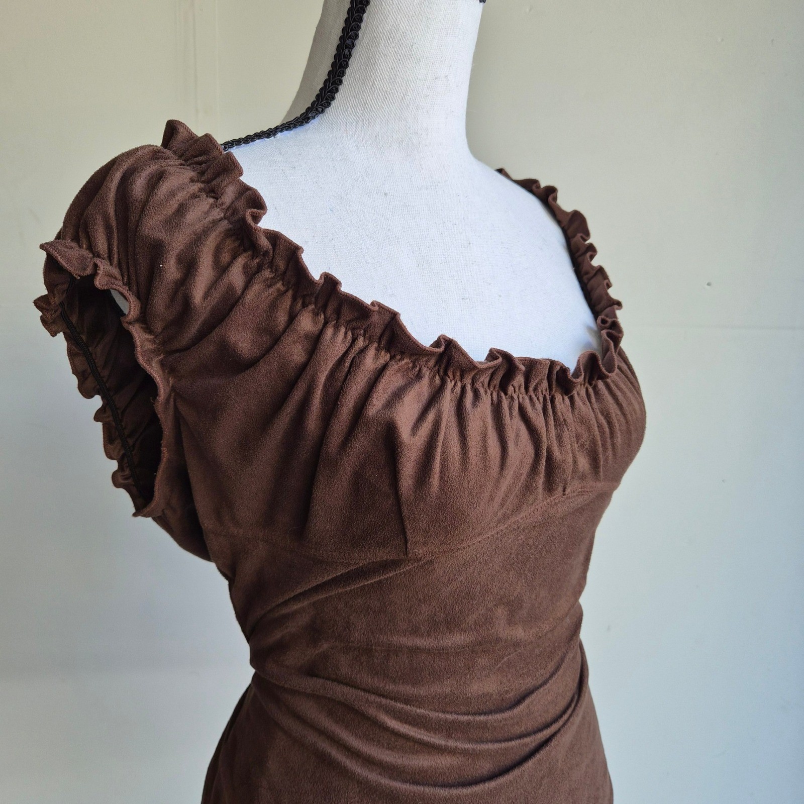 Kismet Y2K Milkmaid Top Womens Large Brown 90s Fairycore Cottagecore Whimsigoth