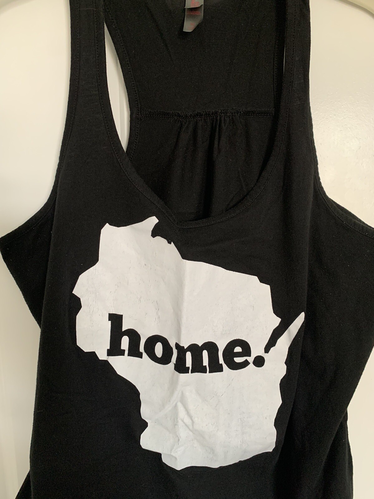 District Made Womens Wisconsin Home Sleeveless Scoop Neck Tank Top Black XL