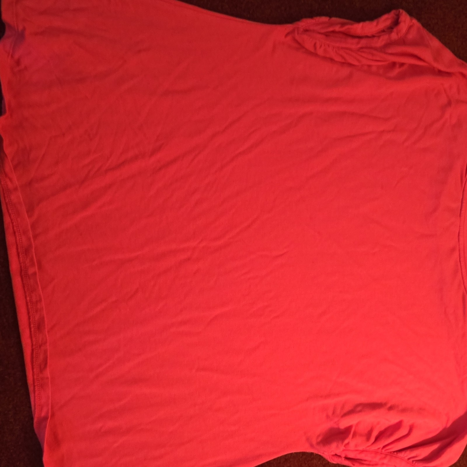 Crown & Ivy Women’s Pink Solid Short Sleeve Round Neck Pullover Top Size S