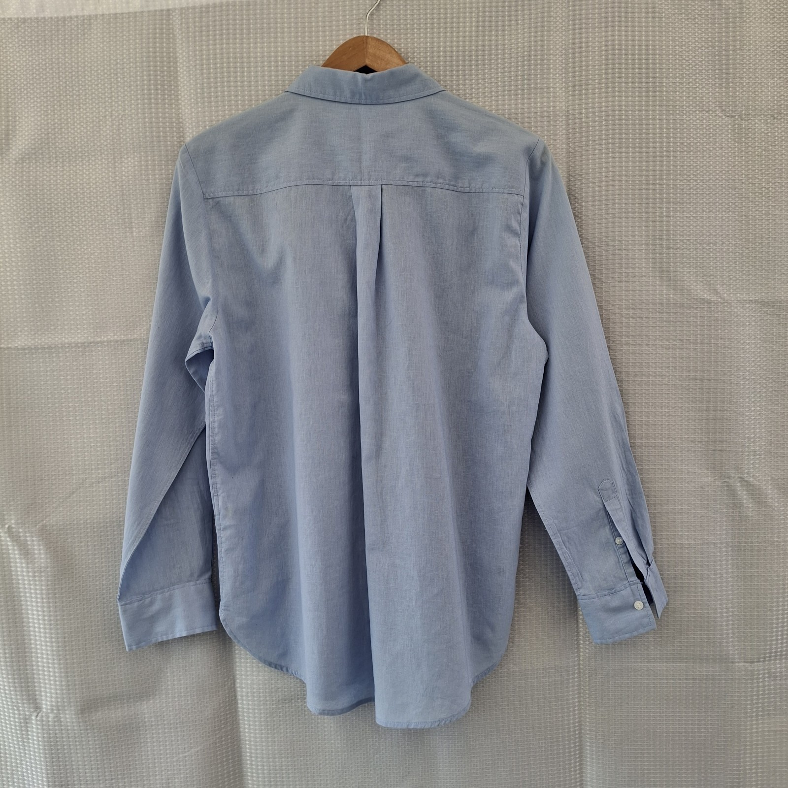 H&M Top Small Pale Blue Linen Cotton Blend Shirt Blouse Worn Once