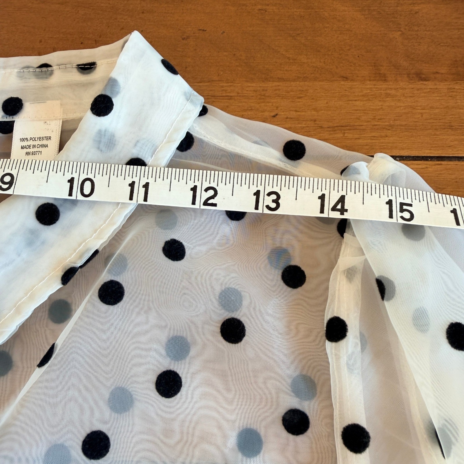 Kaktus Sheer Polka Dot Button Down Whimsigoth Romantic Blouse Balloon Sleeve