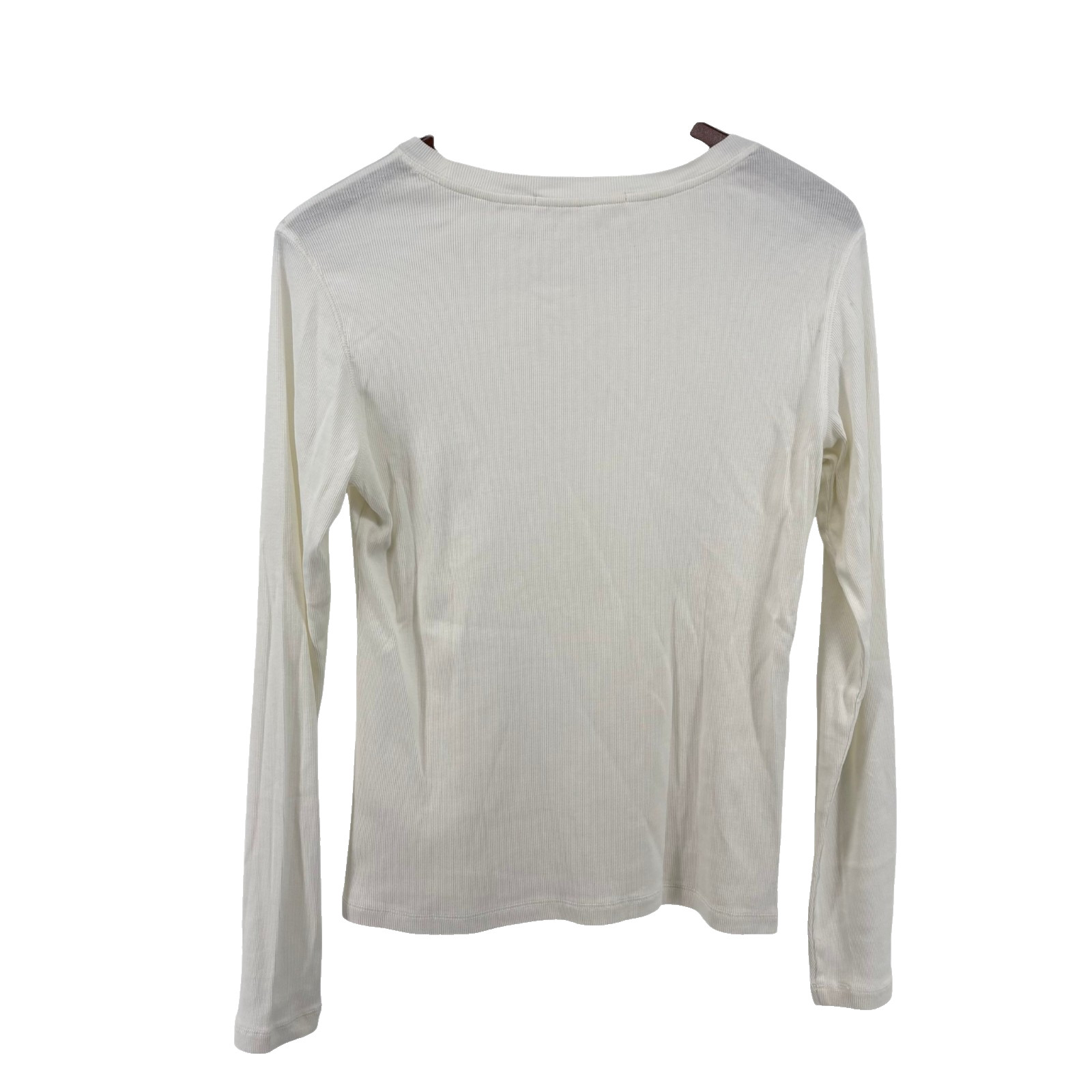 Peruvian Connection Women’s Pima Cotton Rib Long Sleeve Top White Size M