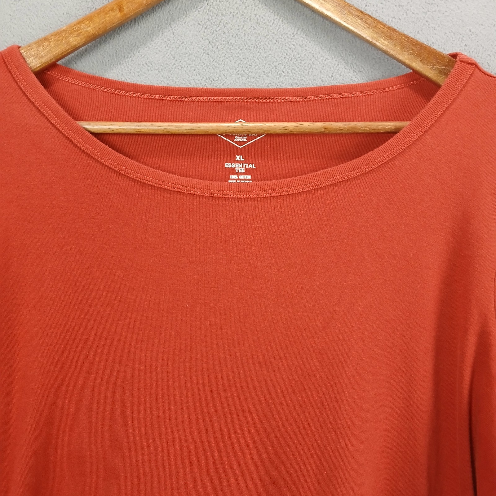 St. John’s Bay Essential Shirt Womens XL Orange Knit Casual Scoop Neck Thermal