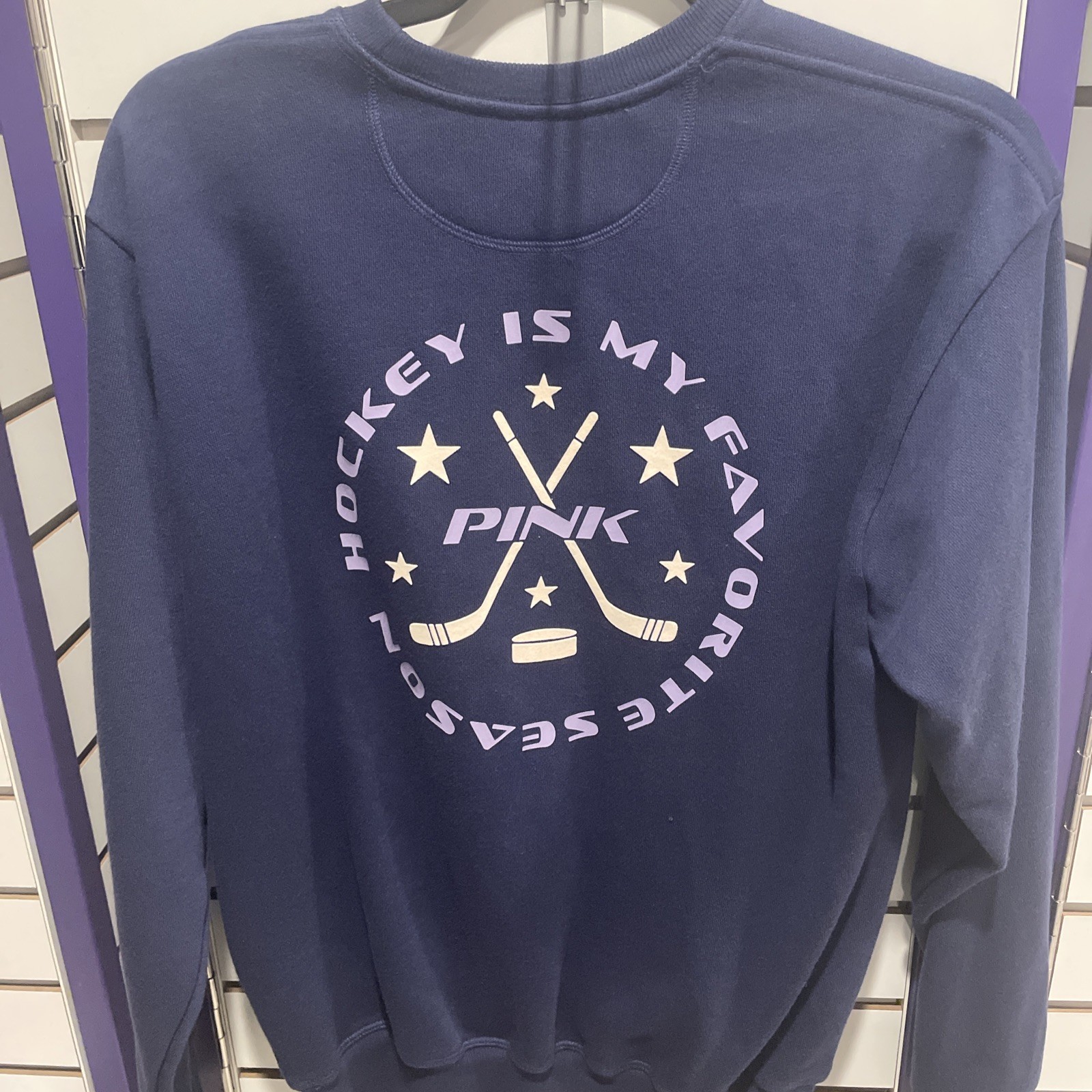 Victoria’s Secret PINK Navy Blue Hockey SEASON SWEATSHIRT size XS