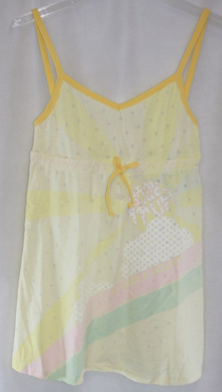 Womens Juniors David & Goliath Yellow Sunshine Soak It Up Rainbow Tank Top Cami