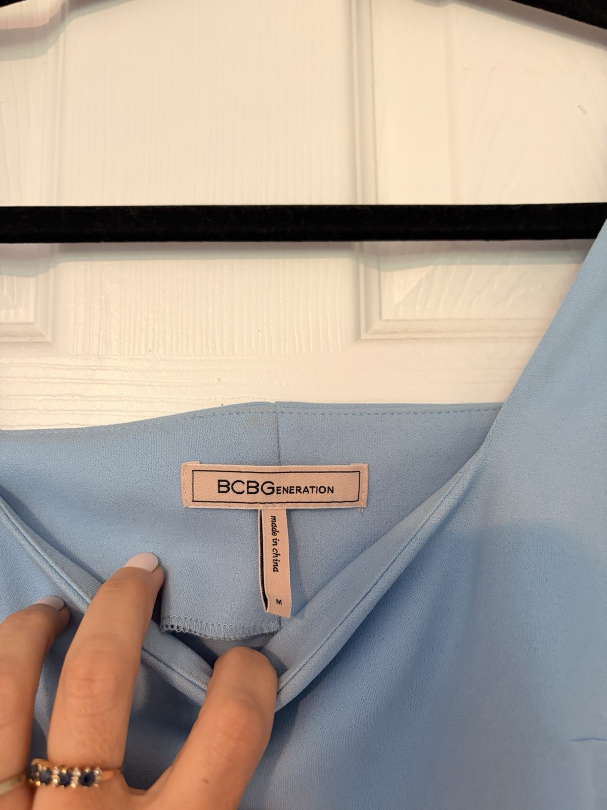 BCBGeneration Baby blue top Puff Sleeve Size M