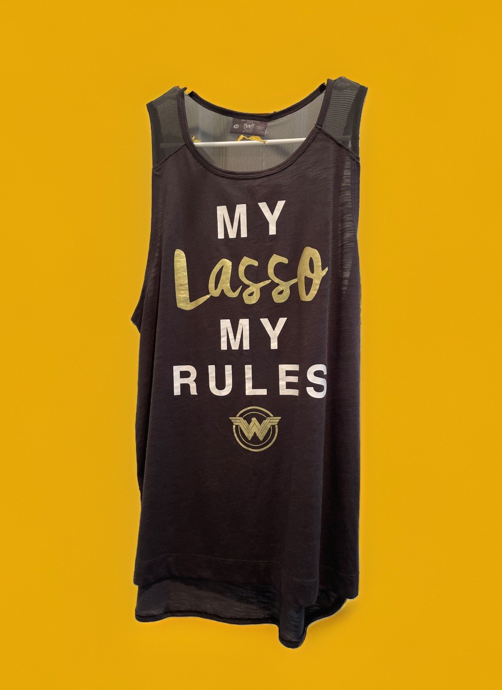 Her Universe DC Wonder Woman My Lasso My Rules Graphic Tank Top Gray Sz M NWT
