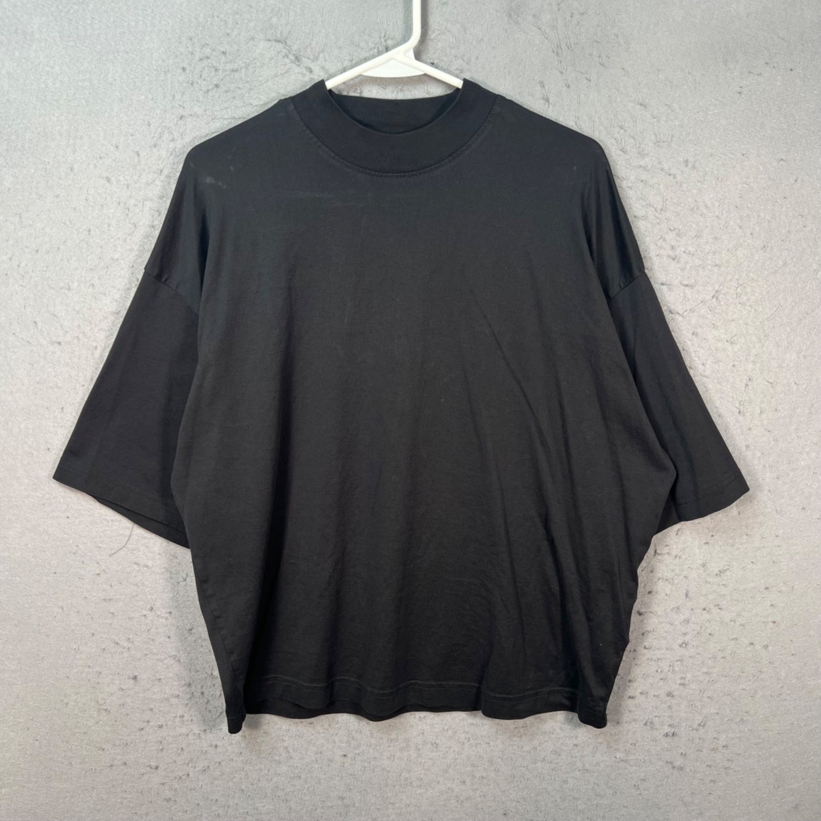 COS Womens Small Black Oversized T-Shirt 100% Cotton Relaxed Fit Short Sleeve