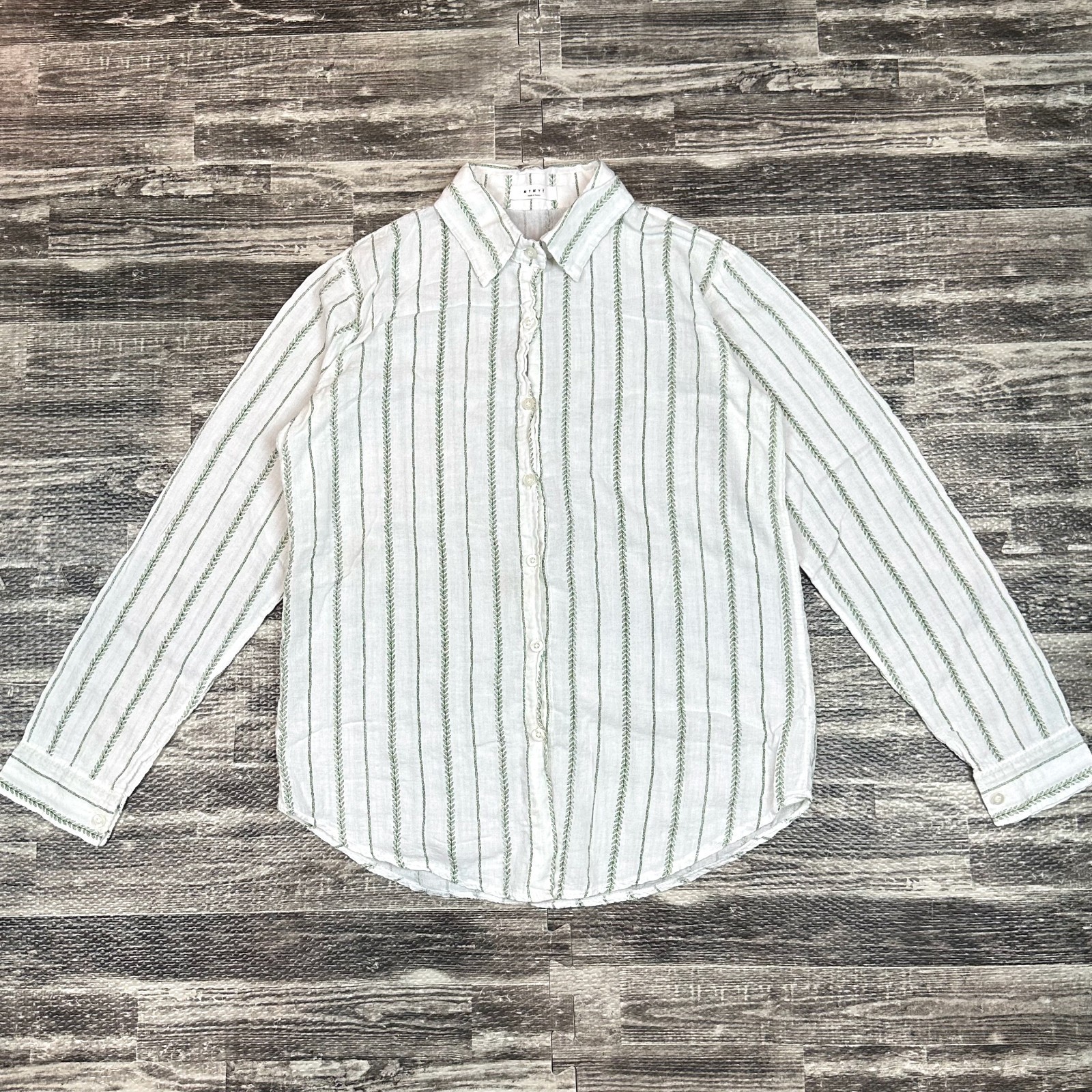 MYMYT Shirt Womens MED Korean Style 100% Cotton Lightweight Collar Button Front