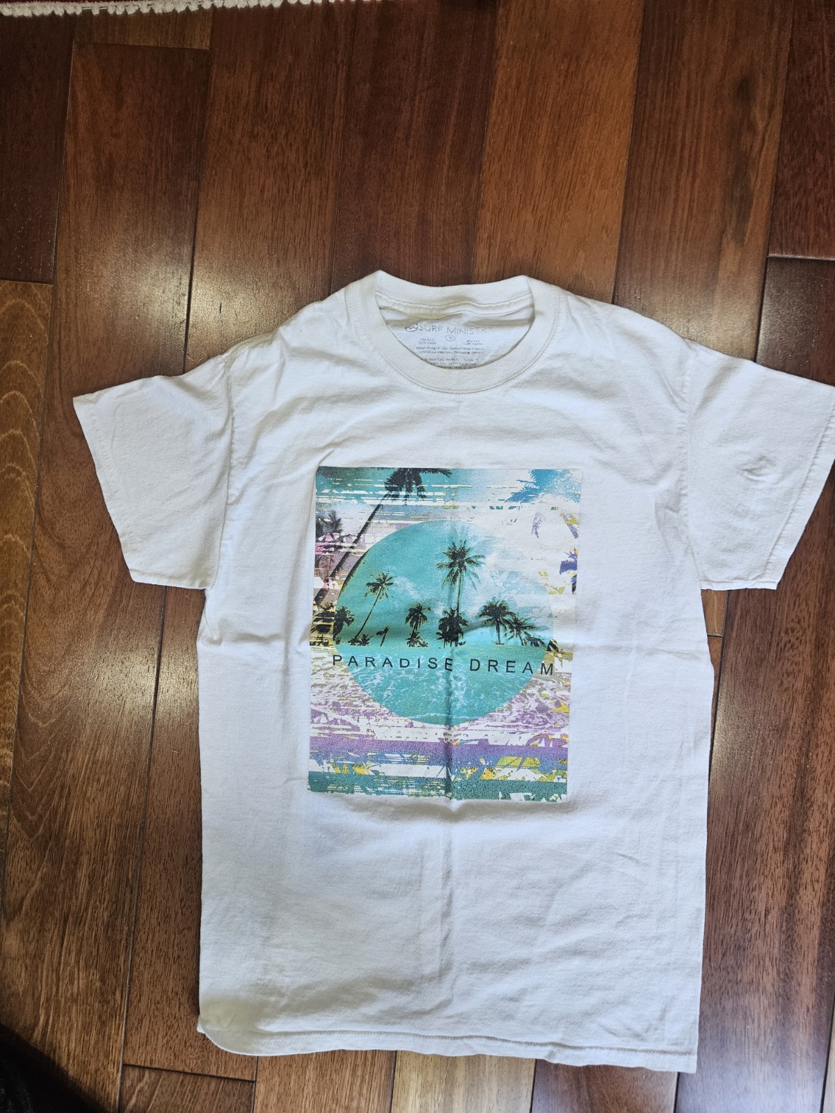 Paradise Dream Retro 90s 80s T-shirt Aqua Marine Faded Aesthetic Small