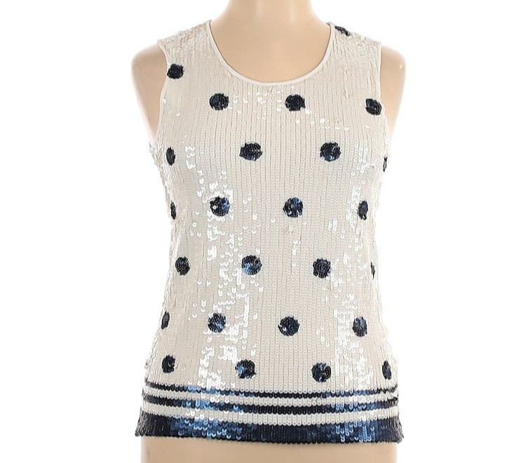 Blue Les Copains – Sequins Tank Top – NWT – Size 16/18 – EU 48