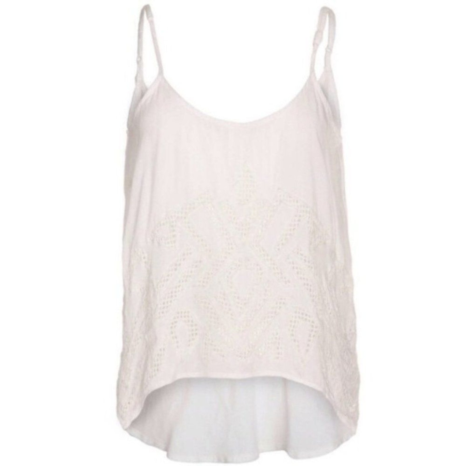 Volcom Boho Cream & Mesh Inset Casual Cami Tank Top NWT