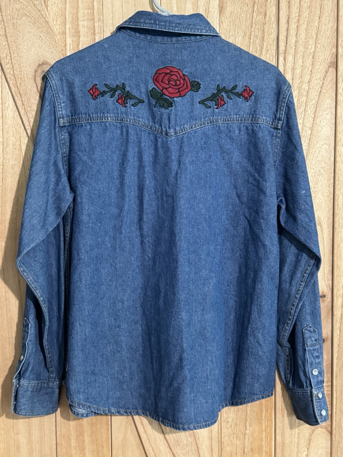 Pendleton Original Denim Gambler Embroidered Roses Sz Medium Vintage Western