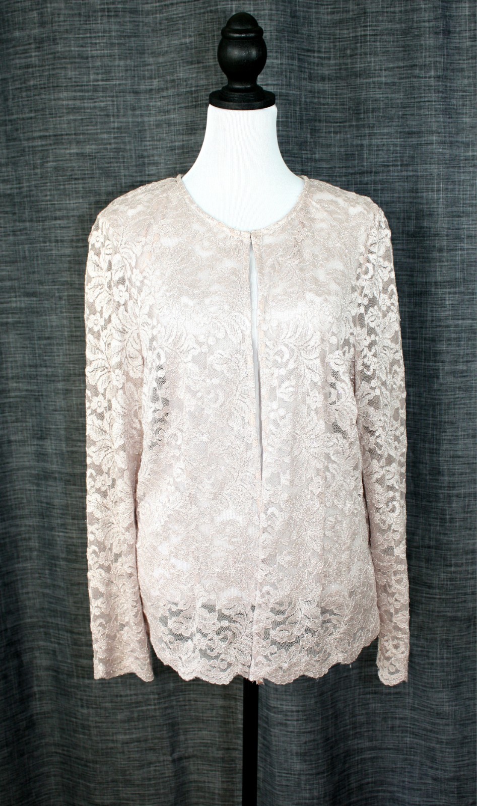 Bedazzled Glam Barbiecore MARINA Cover Top Sz. 14 Blush Lace Silver Sparks #02
