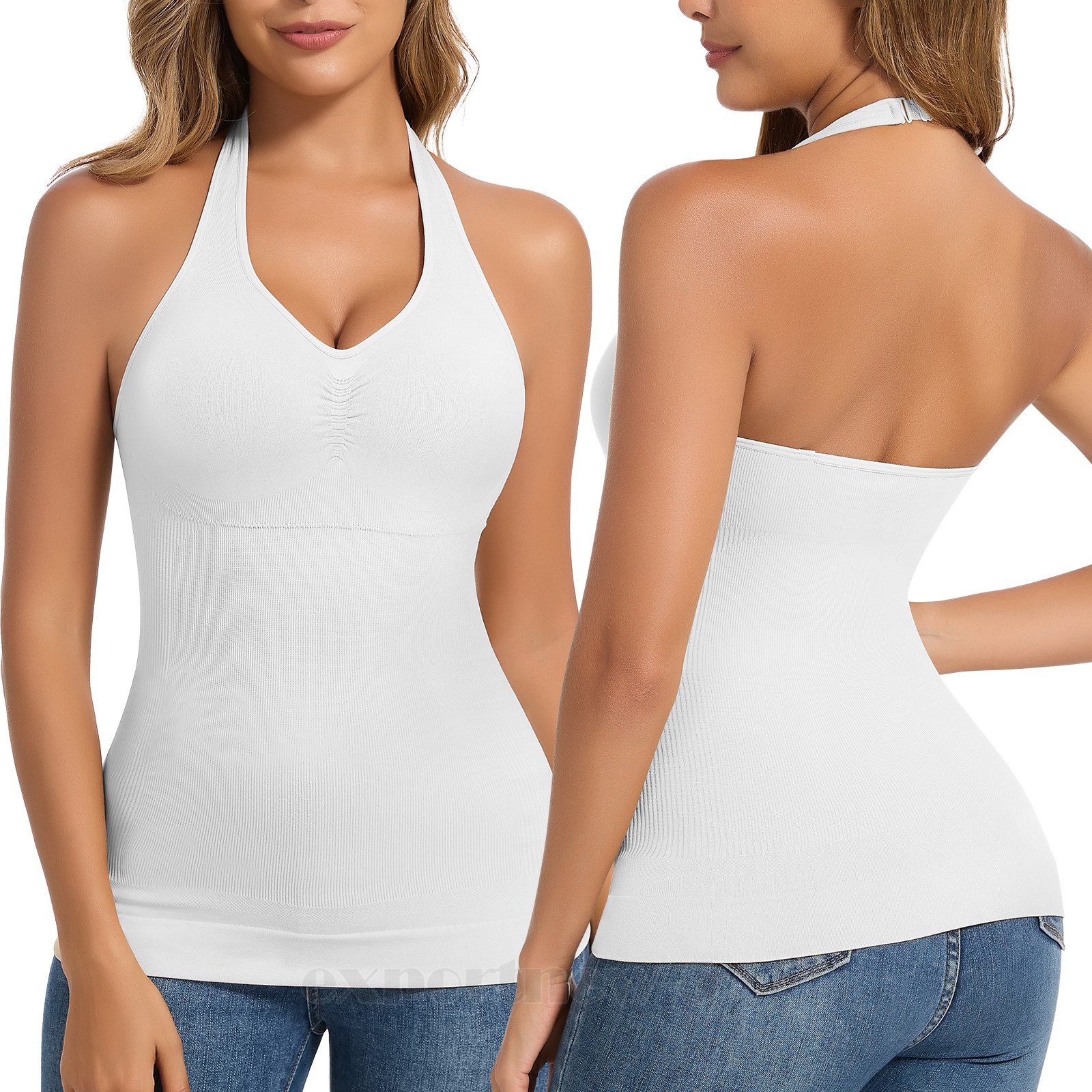 Women Shapewear Cami with Built in Bra Multi-way Strap Tummy Control Body Shaper