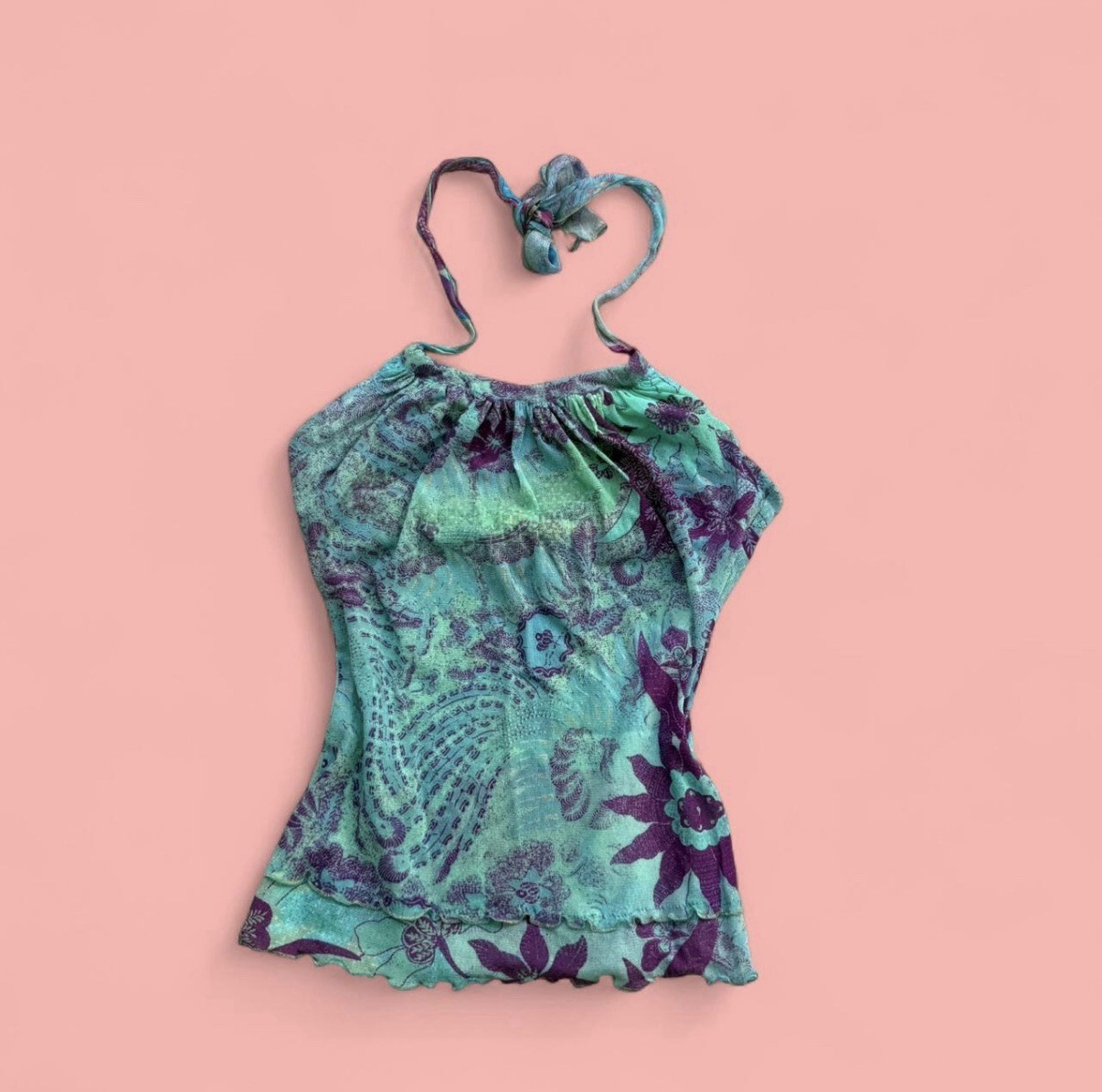 Ah Roberto cavalli Class Collection Sheer Halterneck Paisley Florals Fairy Top S