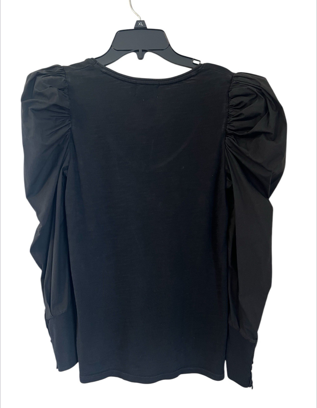 Nation LTD Jenna Cuffed Combo Tee Women’s Size S Jet Black Slub Long Sleeve Peru