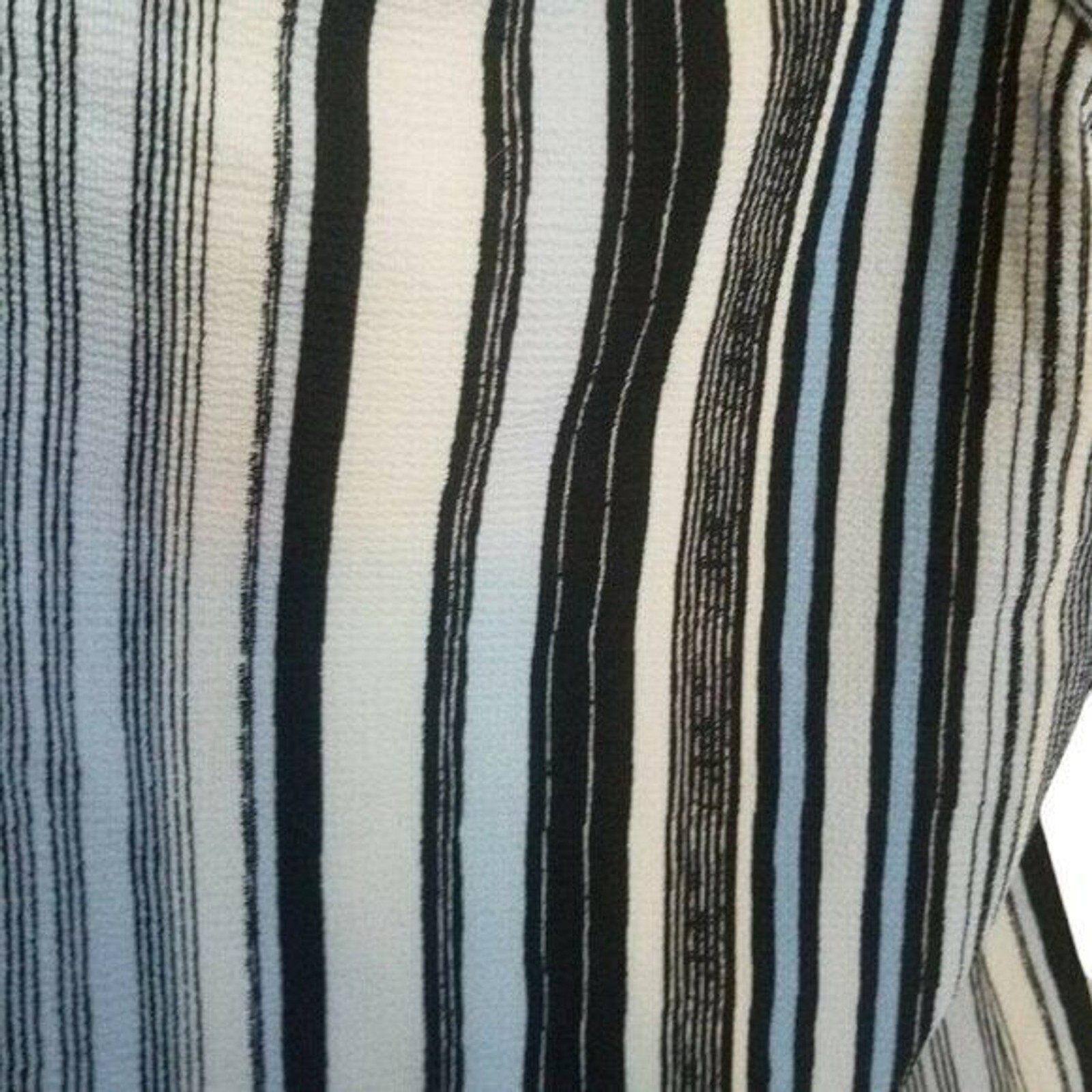 ELLE Womens Sz XS Blue White Striped Off The Shoulder Scalloped Hem Blouse