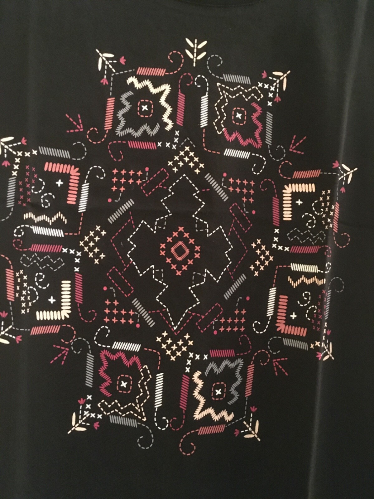 NEW SAHALIE WOMEN SATURDAY MARKET SHORT-SLEEVE TEE TSHIRT BLACK PINK M L XL