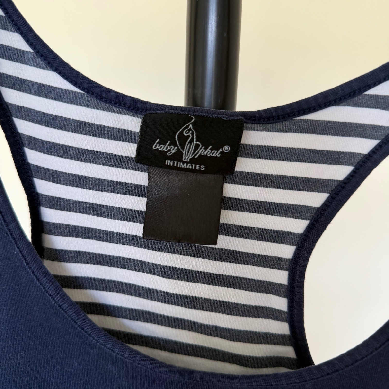 Y2K Baby Phat Intimates Navy Blue Anchor Racerback Tank Top Striped Back