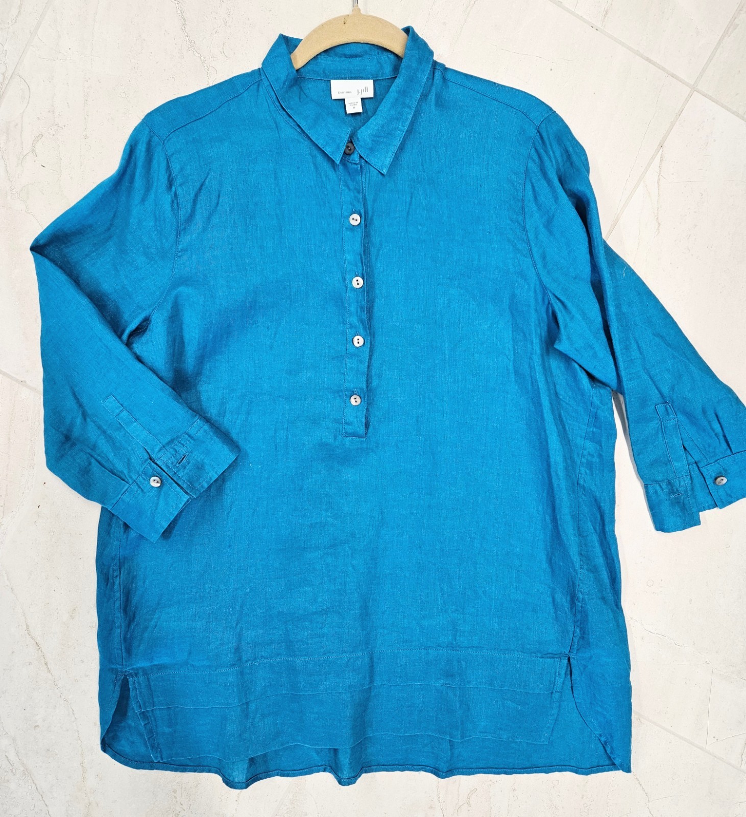 j jill love linen tunic top med Lagoon Blue ~ Never Worn