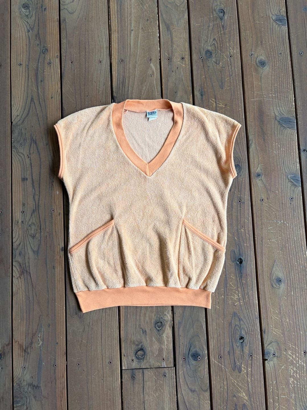 Vintage Spare Parts From California Terry Cloth V-Neck Sleeveless Top
