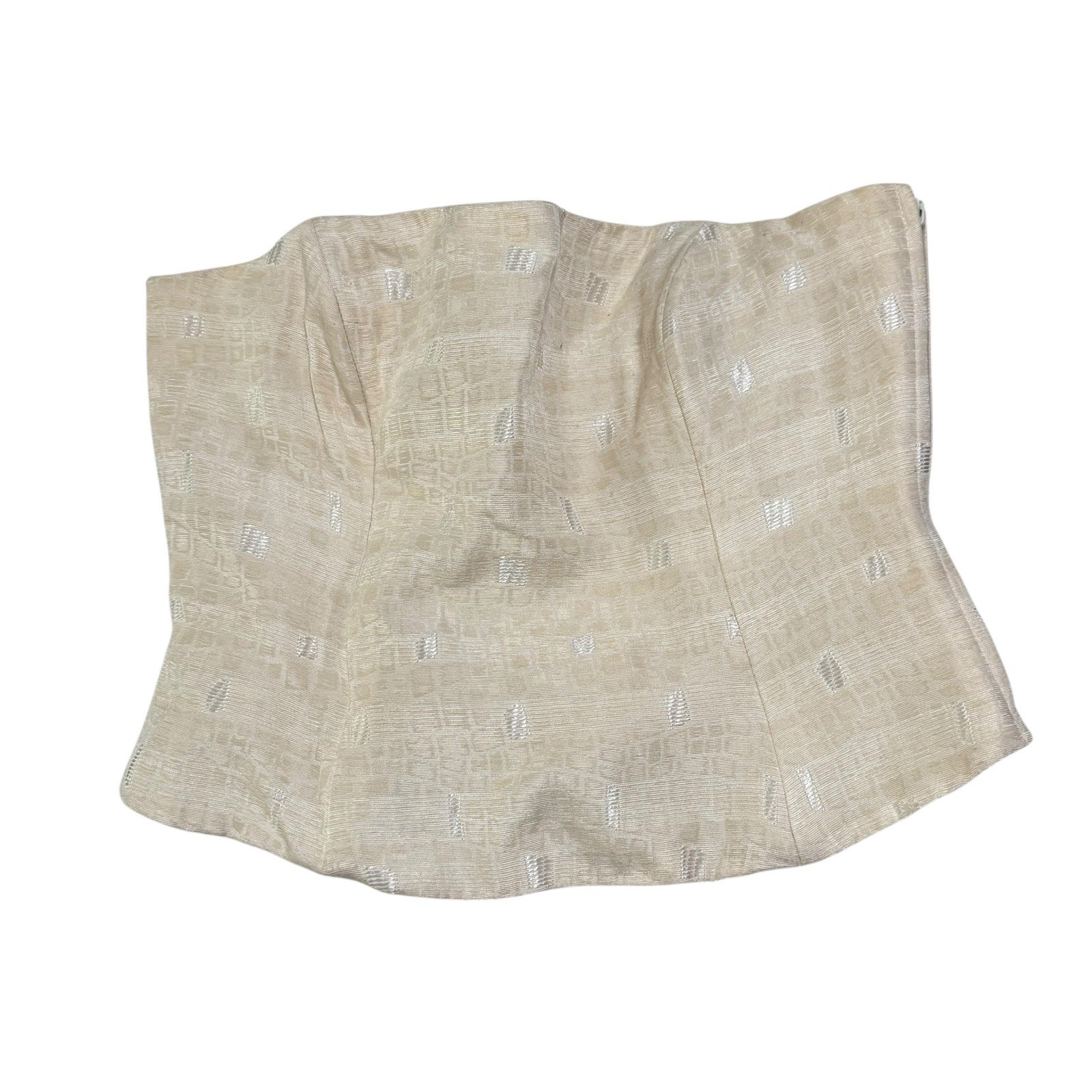 Michael Desjardins Y2K Strapless Corset Top Ivory Minimalist Coquette Bustier 10