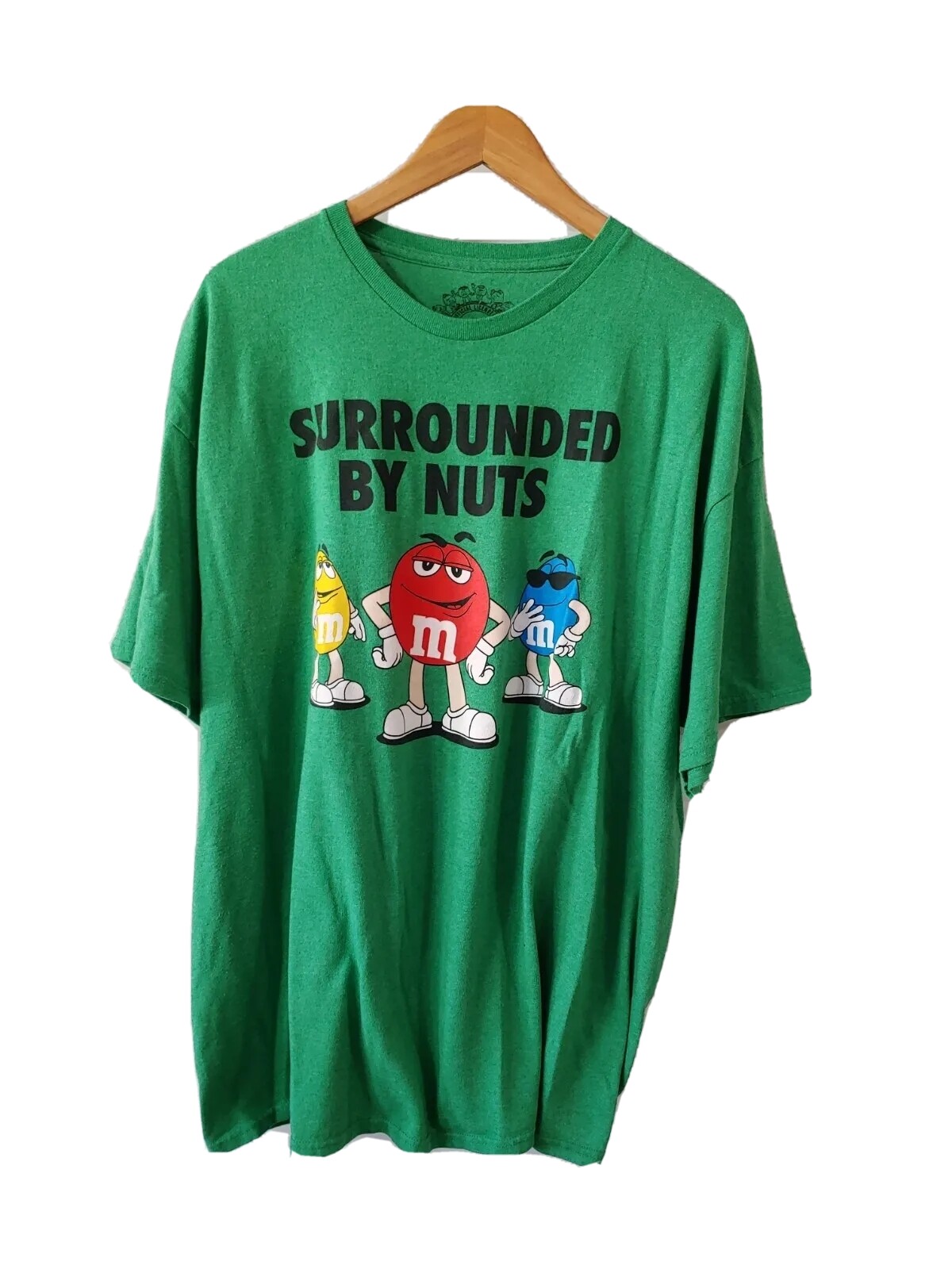Mars 2013 M & M Graphic T-Shirt Womens 2XL 50/52 Green Short Sleeve Crew Neck