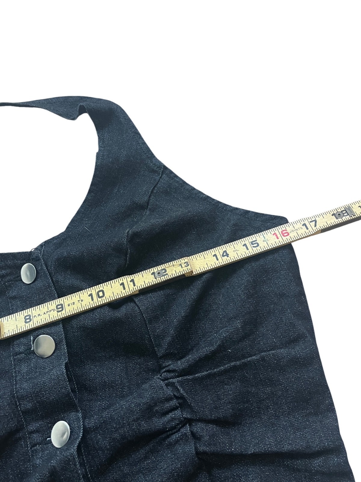 Black Chambray Y2K Crop Vest Womens Medium Grunge 90s Festival Boho Minimalist