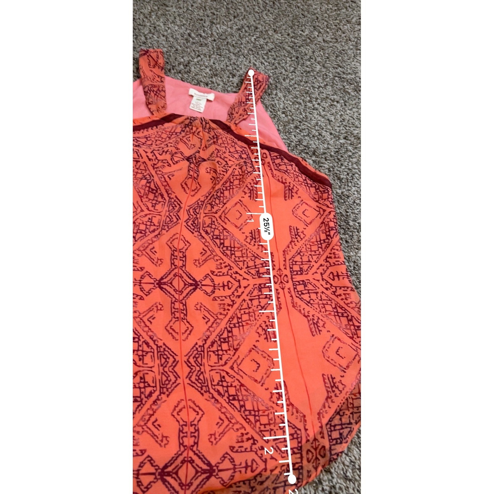 Sundance Kerala Halter Top 100% Silk Coral Geometric Tribal Print Size 12 NEW