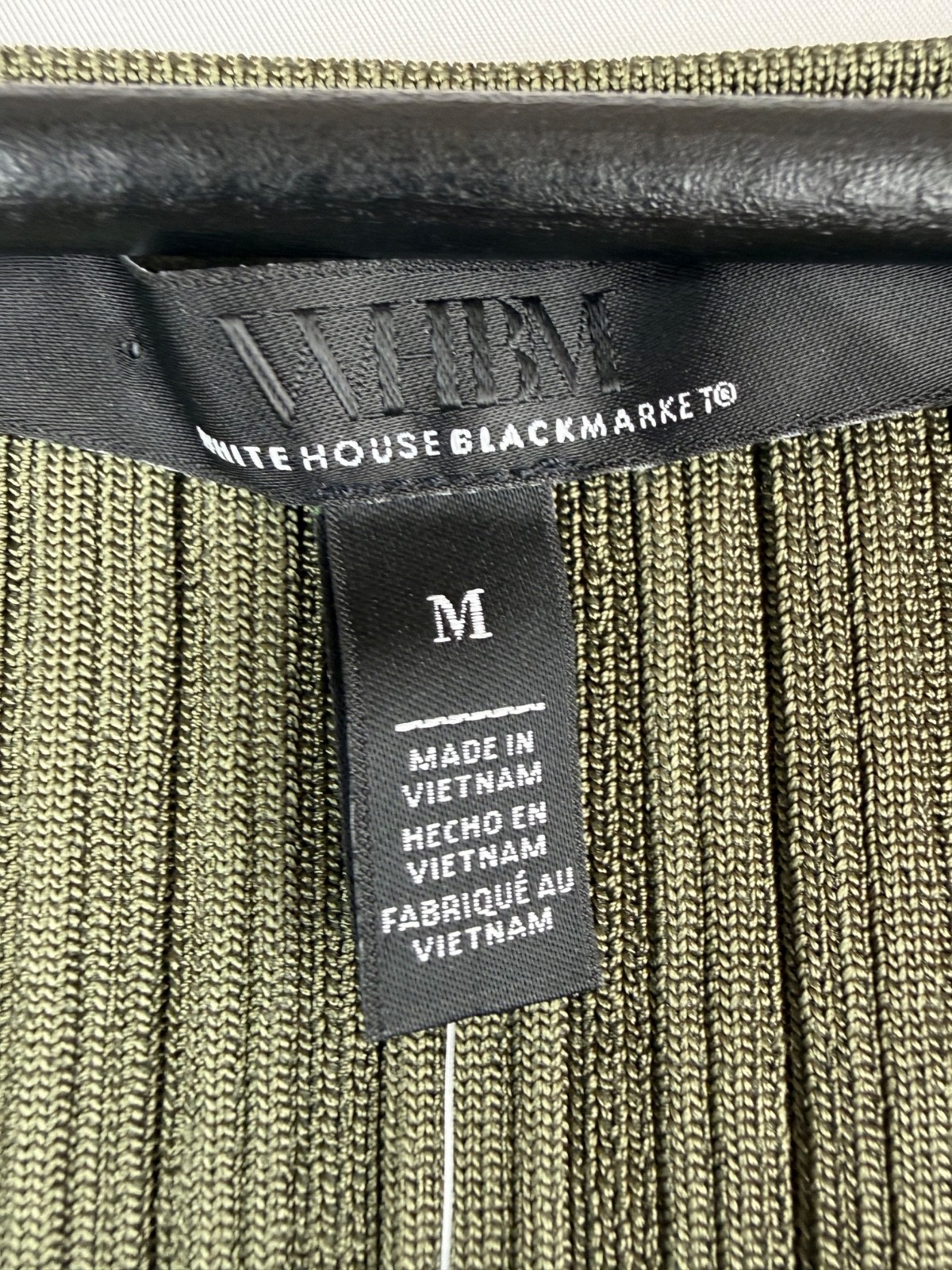 NEW White House Black Market Forever Olive Green Ribbed Hardware Tank Medium M