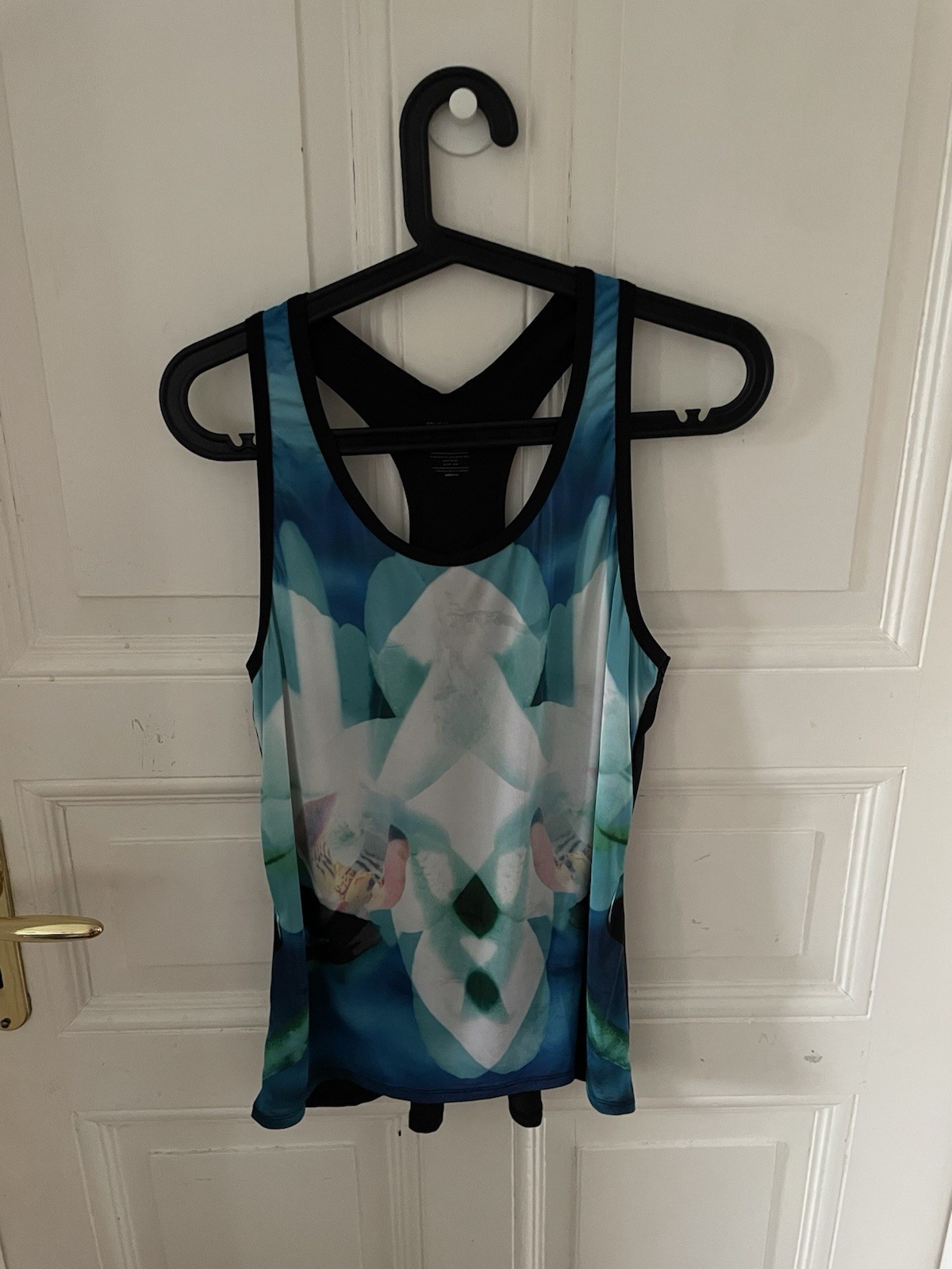 Graphic Poly Spandex Blend Racerback Tank Top – Size EUR 38