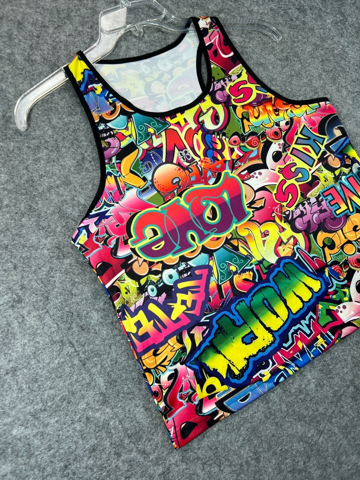 90s Hip Hop Tank Top Shirt Womens XL Mulitcolor Colorful Top Sleeveless