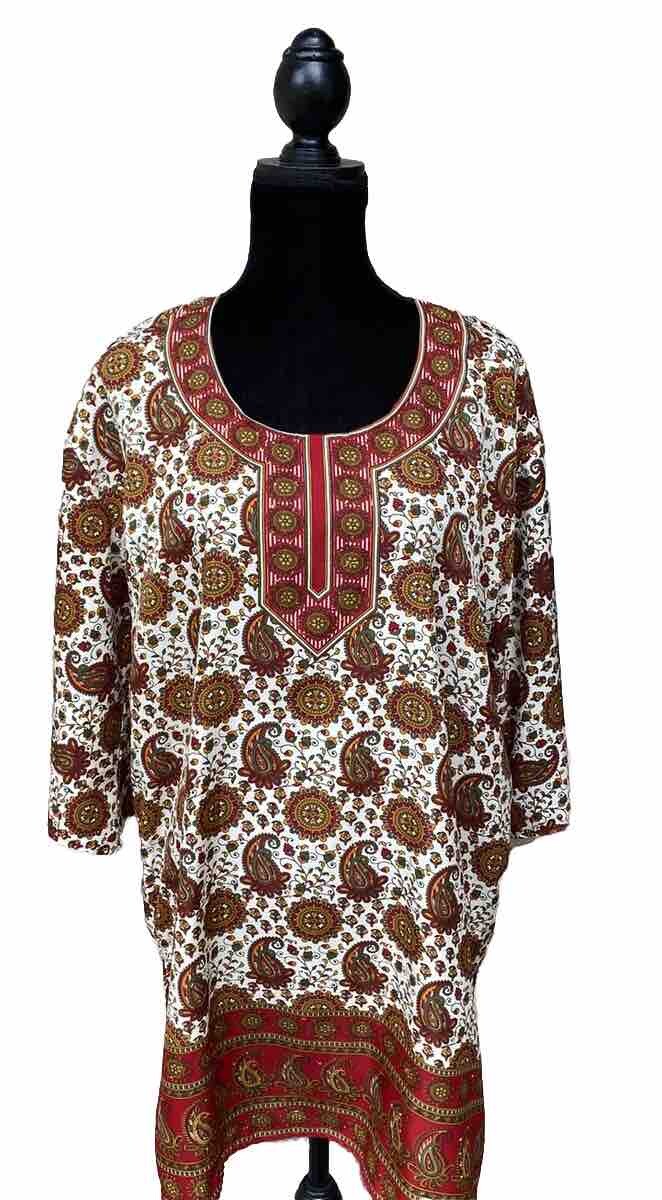 SANTE Tunic One Size Short Kaftan Kimono Multicolor S M L XL Excellent Condition