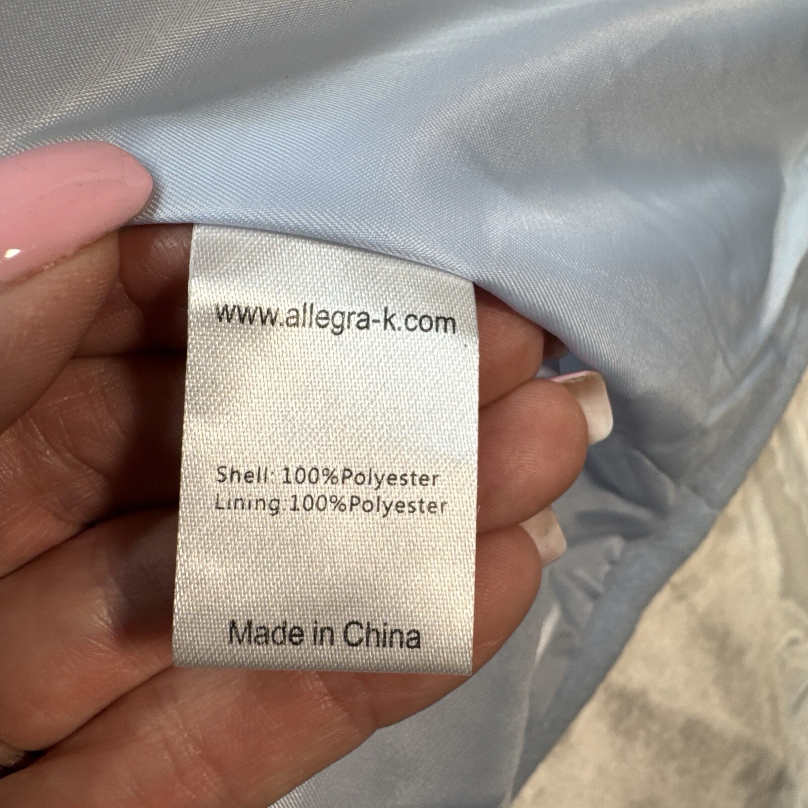 Small Allegra K Womens Baby Blue Double Breasted Notched Lapel Winter Long NWT
