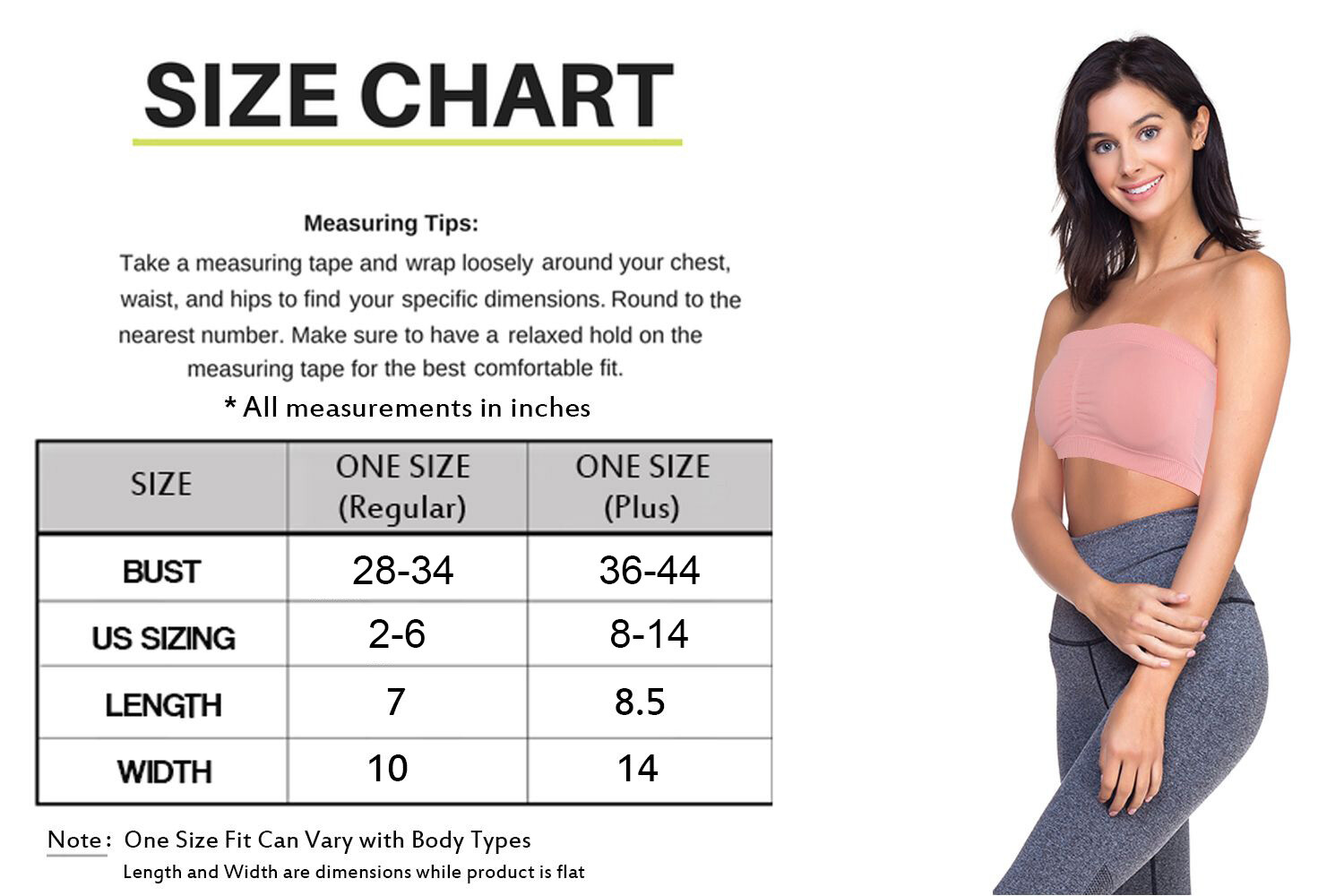 Seamless Top Layering Bandeau Stretchable Spandex One Size Regular Fits S/M
