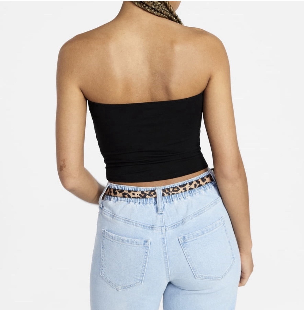 No Boundaries Black Cropped Cotton Tube Top Size L (US) 16-18 (UK)