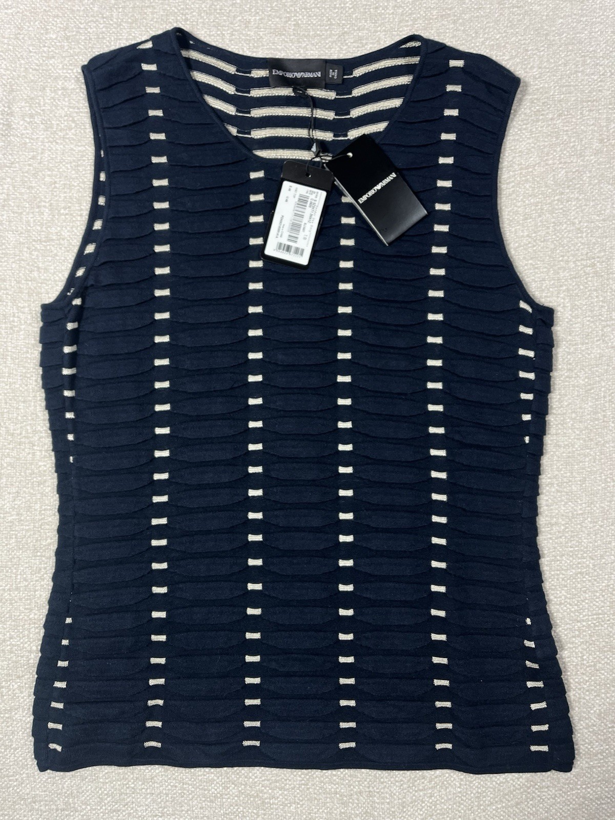 EMPORIO ARMANI Silk Cashmere Blend Top Lightweight stretch sleeveless blouse NEW