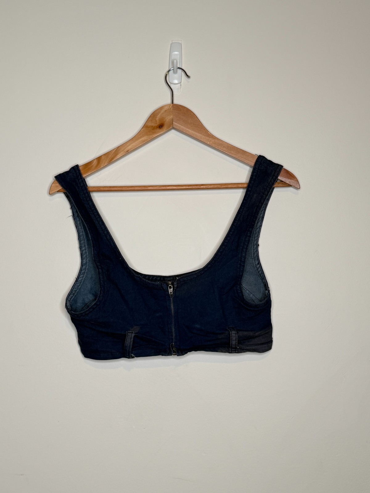 Nasty Gal Womens Dark Blue Denim Crop Top Bralette