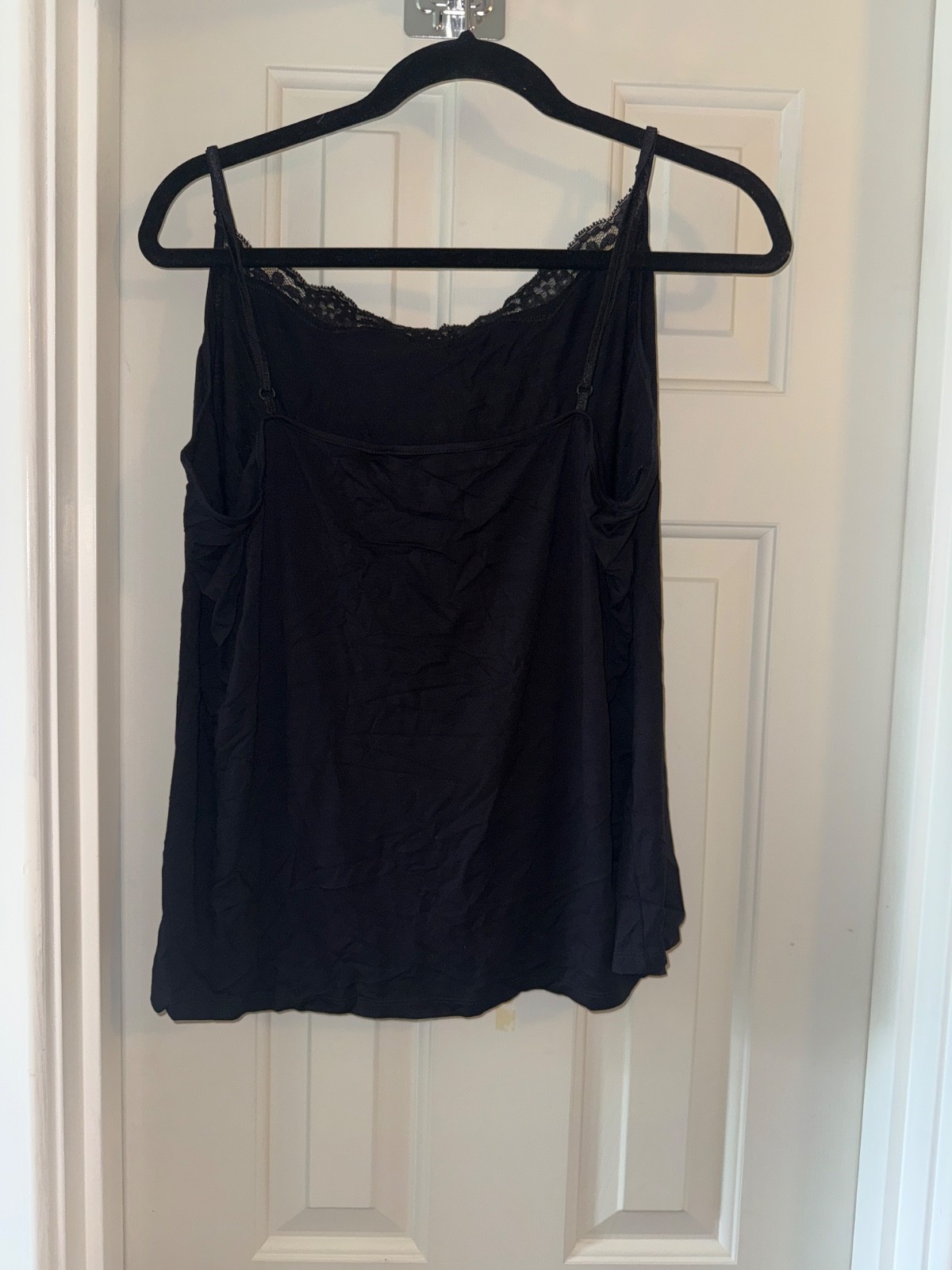 MOTTO Knit Lace Trimmed Camisole BLACK sz 1X