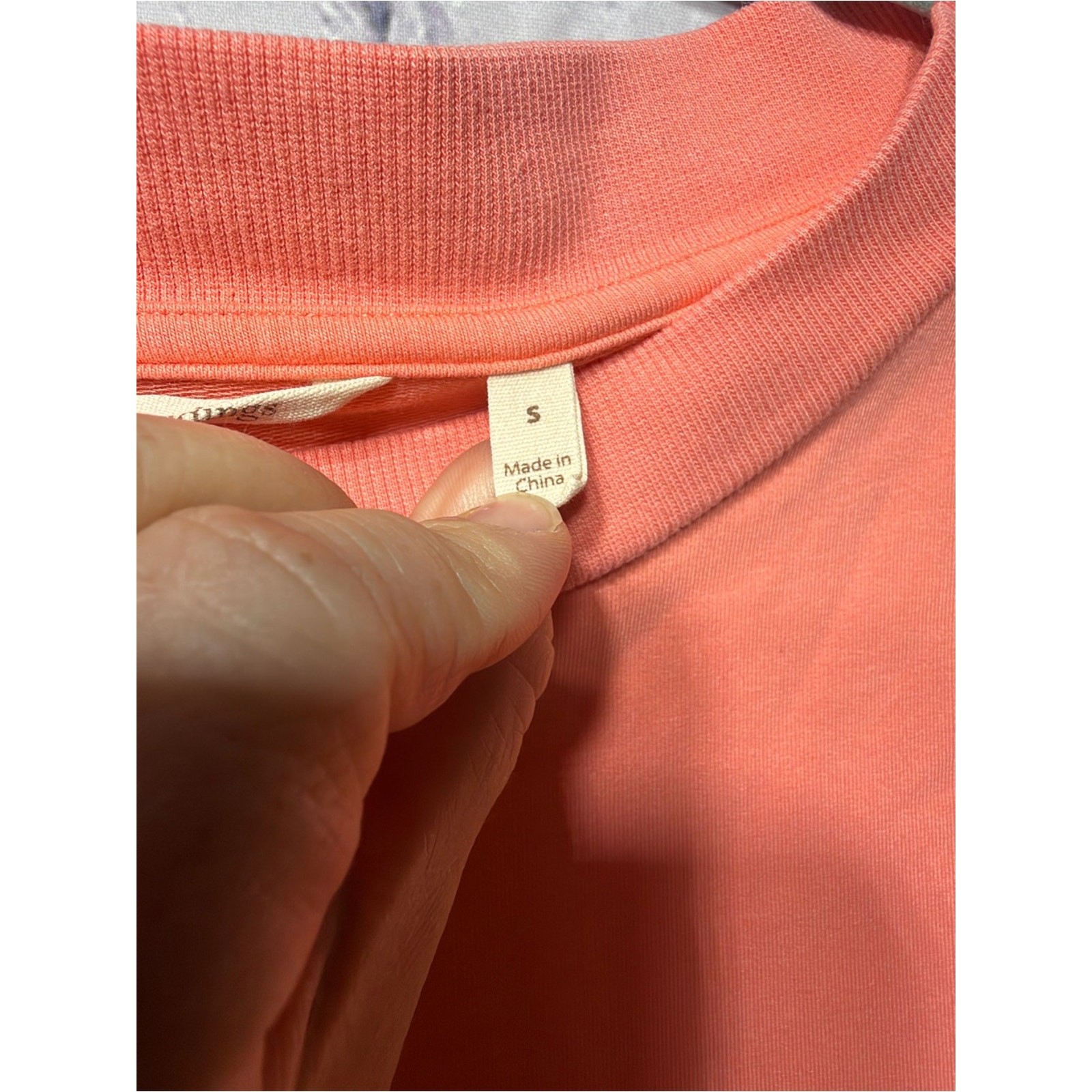 Soft Surroundings Womens Pullover Tunic Long Sleeve Sweatshirt Pink Orange Sz S