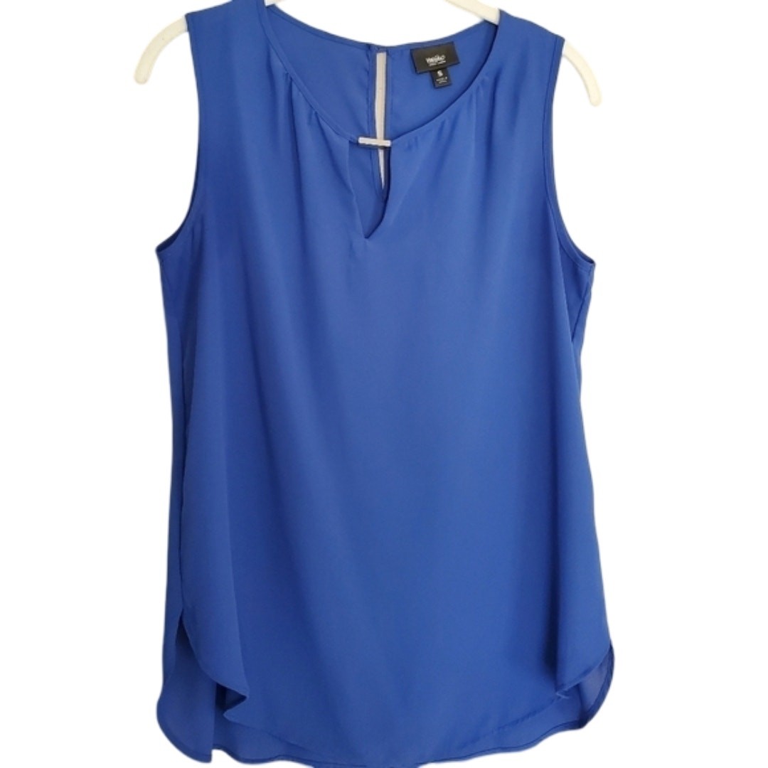 Mossimo Blue Sleeveless Blouse Women’s Size S Jewel Tone Corporate Work Outfit