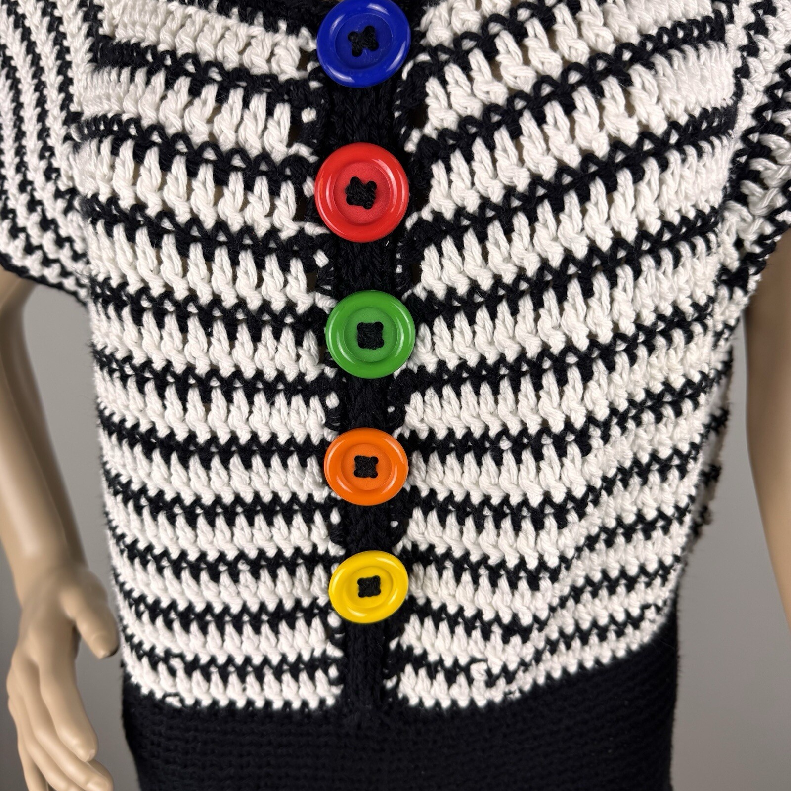 hand made blouse crochet For Women’s Size M/L Short Sleeve Colorful Boho Fairy