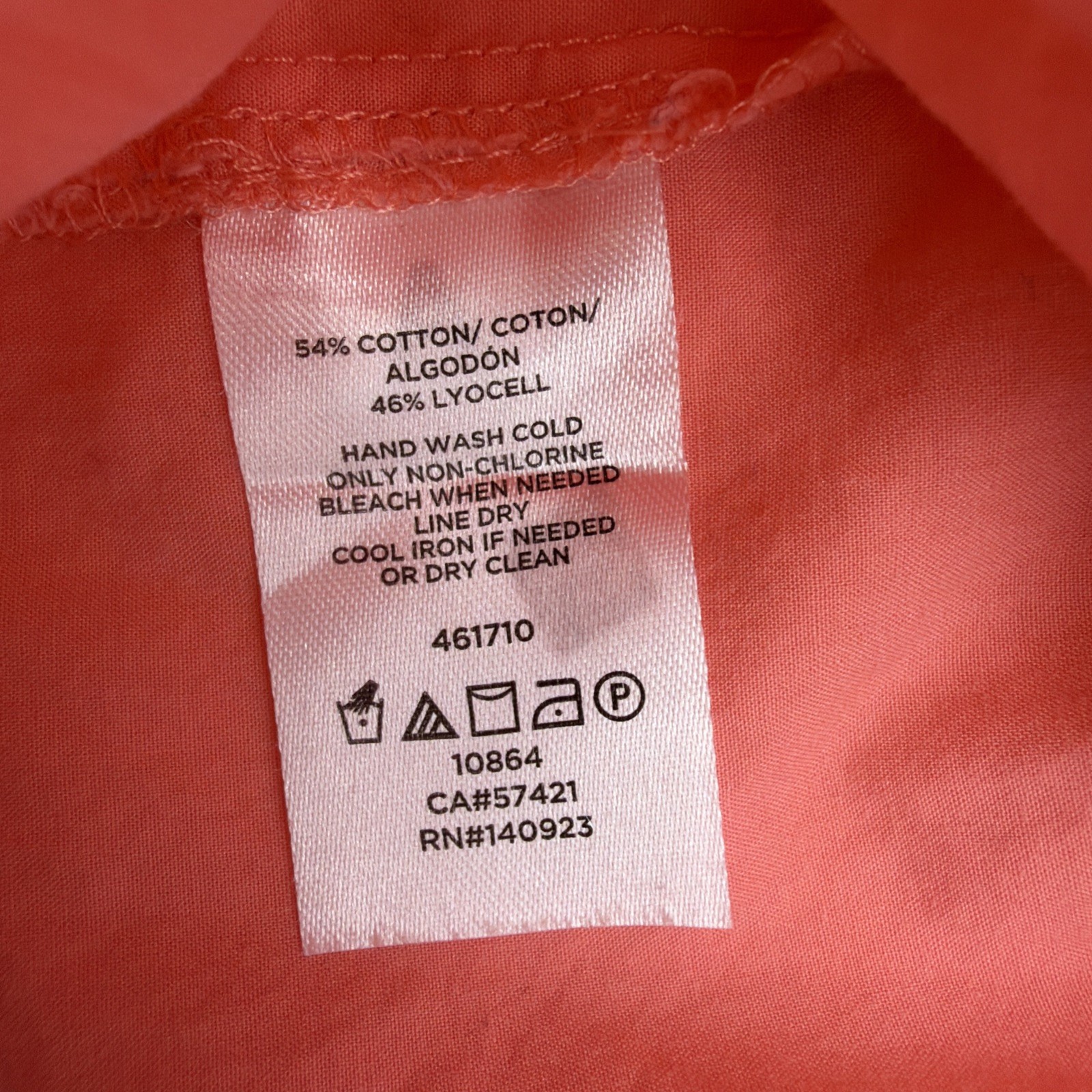 Ann Taylor Factory Blouse Women L Orange Solid .#37911