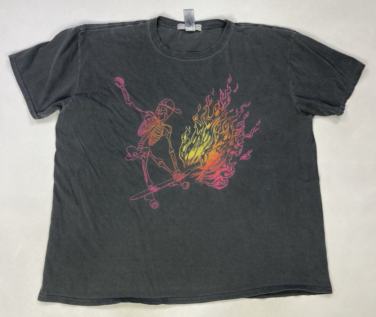 Project Social T X Urban Outfitters Skate Skeleton Flames T-shirt Women One Size