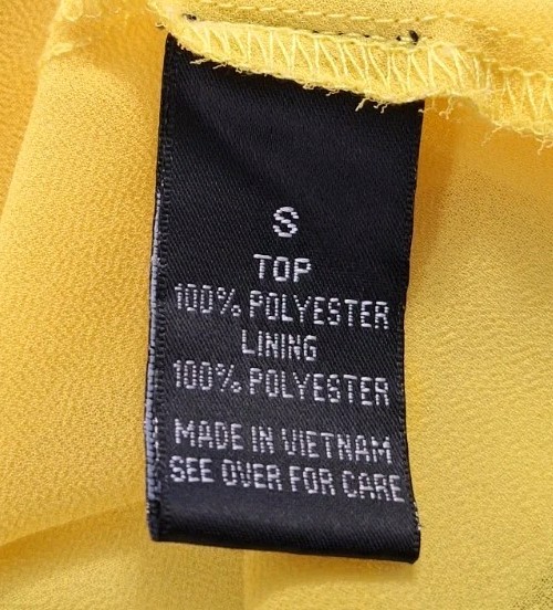 IZ BYER SzS Chiffon Camisole Tank Top Mesh & Bead Collar Trim Flowy Yellow Boho