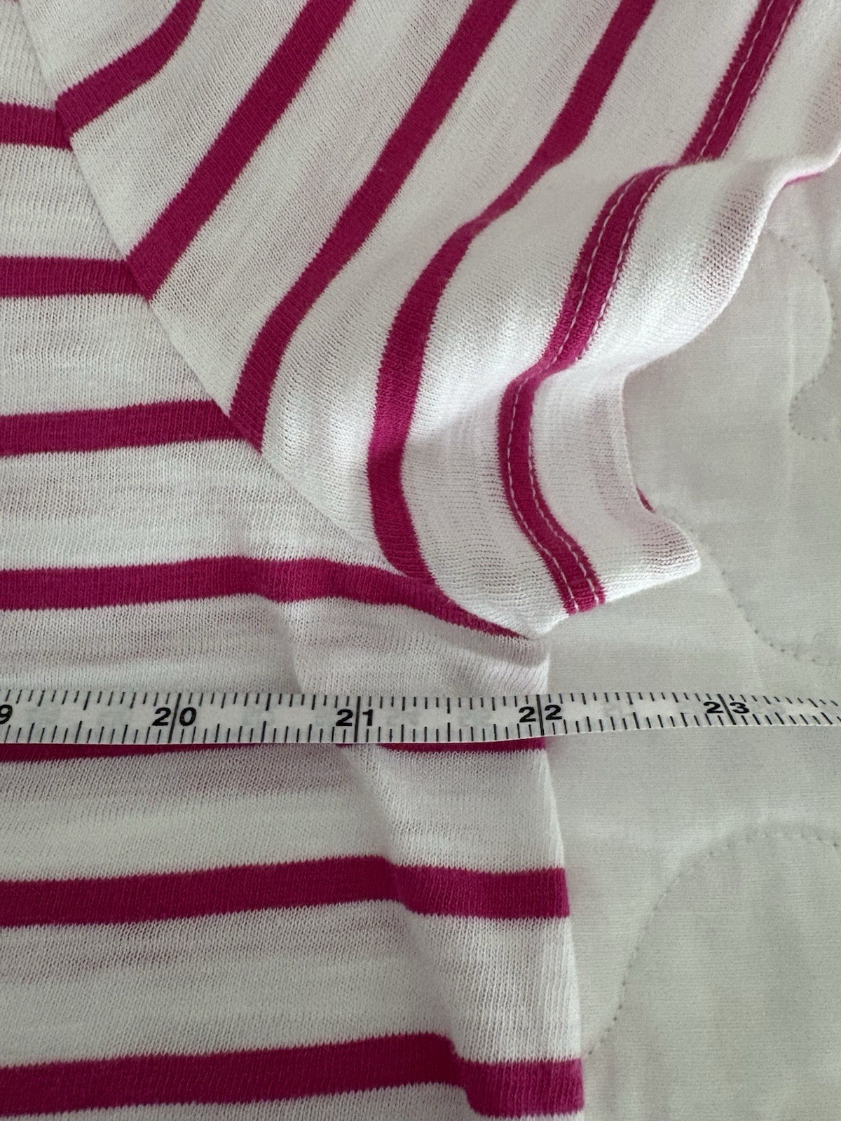 J Crew Girlfriend Tee Shirt Pink And White Stripes. Size XL. Excellent Condition