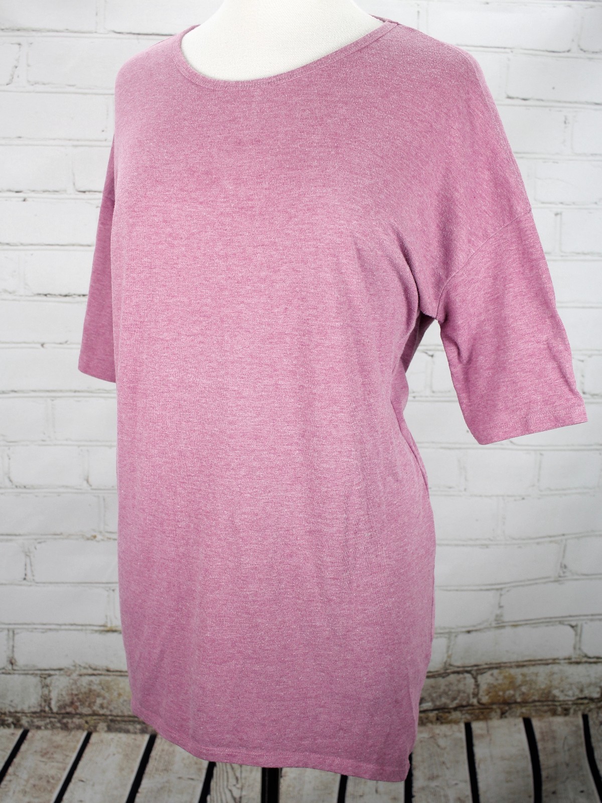 LuLaRoe IRMA Hi-Lo Tunic Tee Top Size XS (4-8) Pink Heather Cotton Stretch Soild