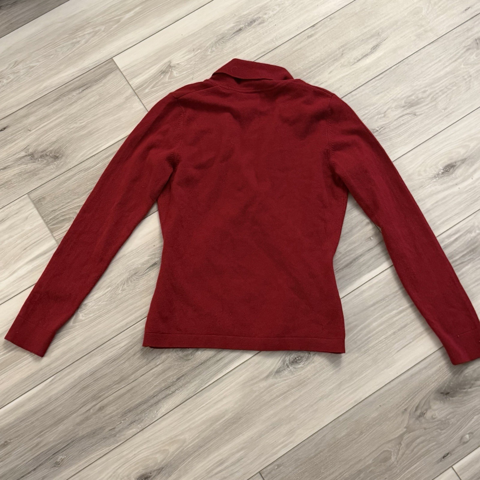Ann Taylor Cashmere Top Shawl Collar Wrap Top M Red Wine